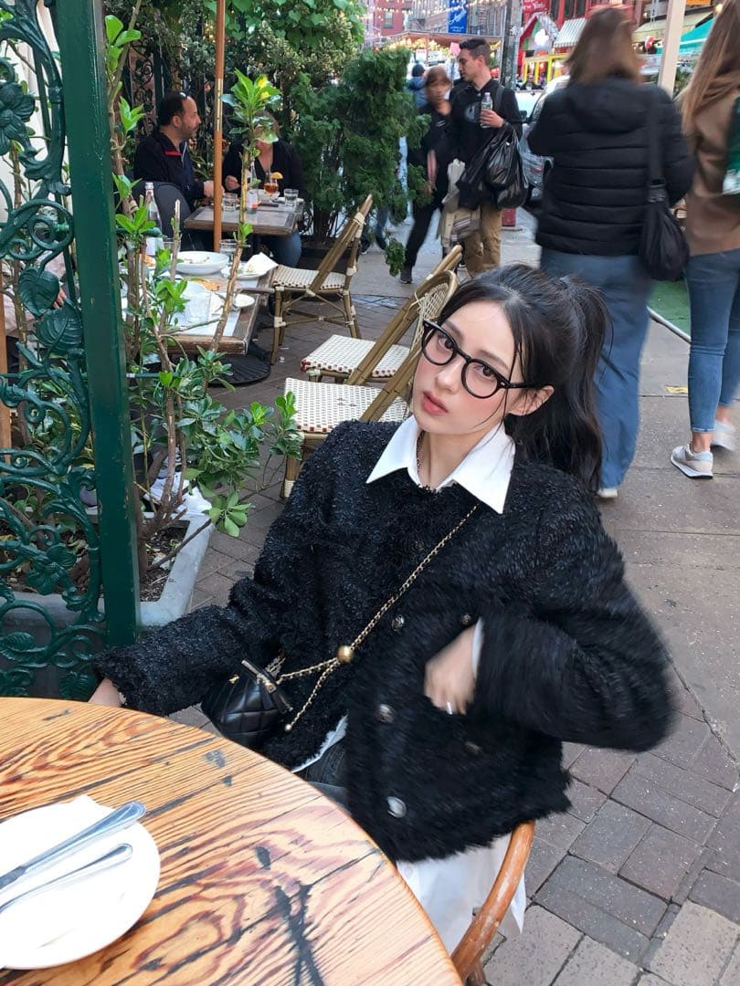 【定価2.7万円/新品未使用タグ付】KHAKIPOINT ツイードジャケット 黒