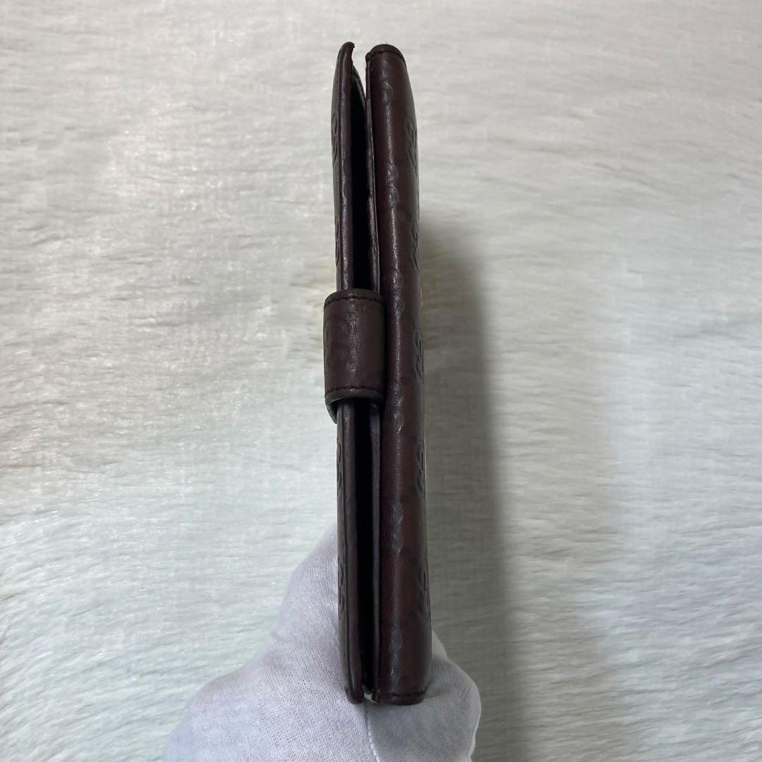 本日限定　GUCCI グッチ　長財布　二つ折り　シマレザー　茶色　ゴールド金具