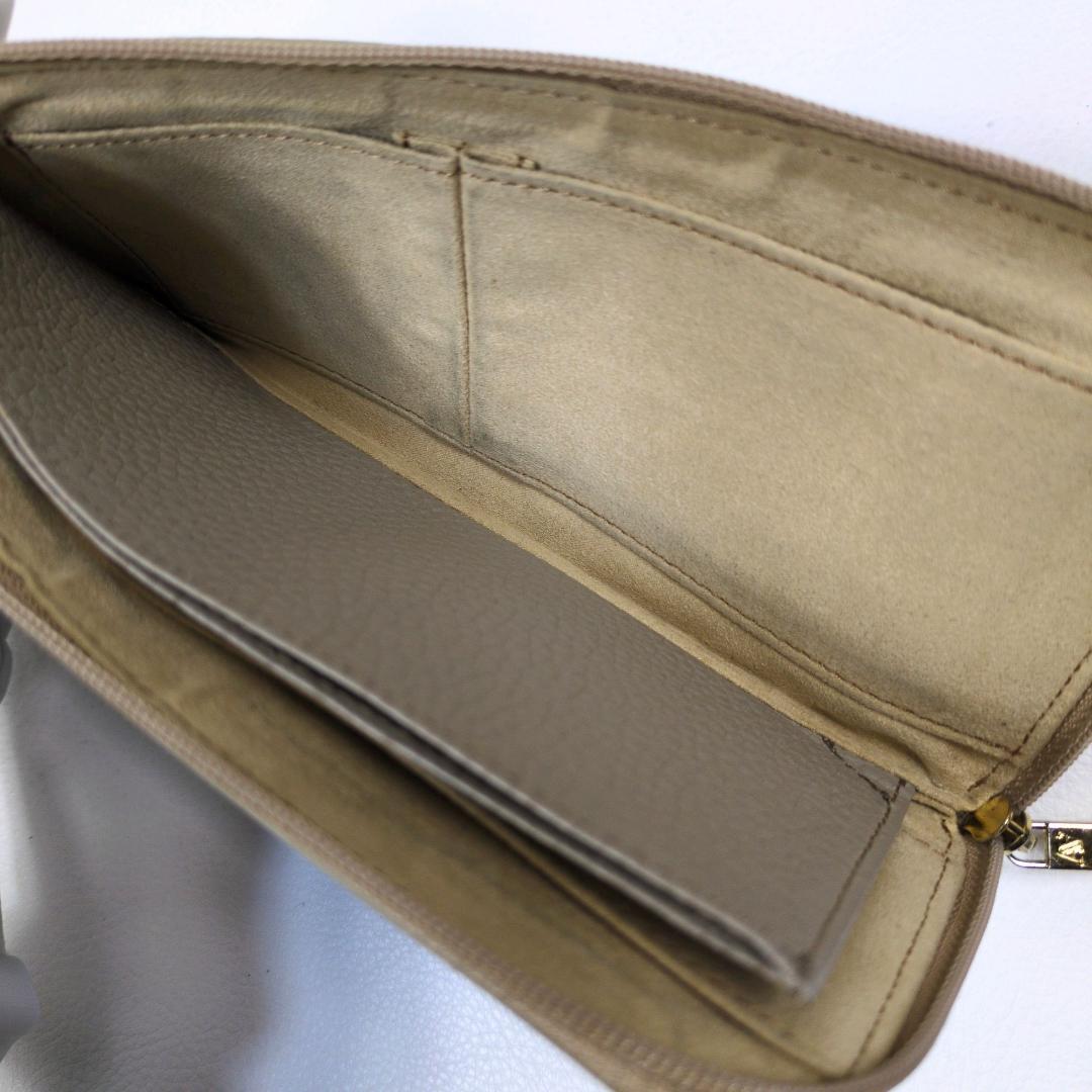 ATAO アタオ スリモ ケリー グレージュ 財布 金ロゴ 長財布 シボ