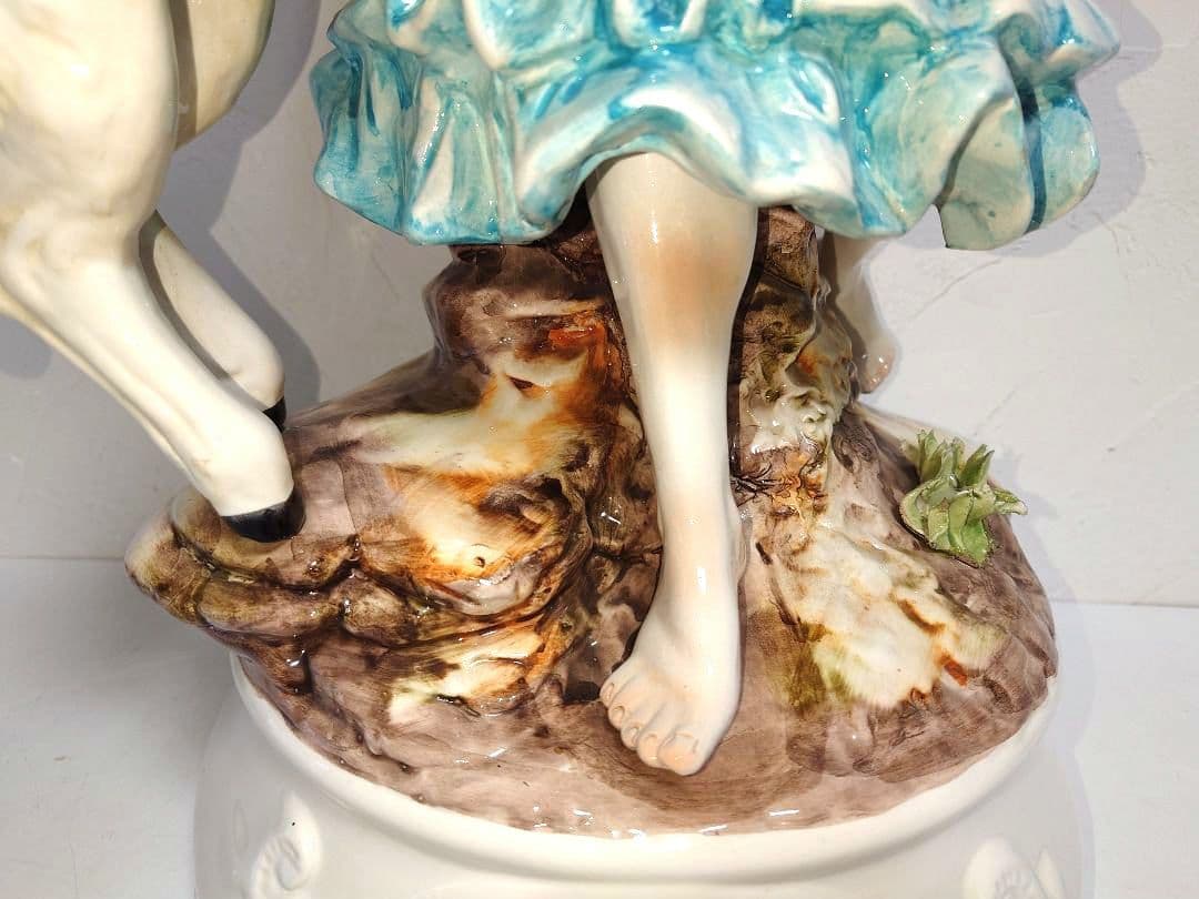 特大capodimonteカポディモンテ イタリア製 貴婦人 置物 フィギュリン