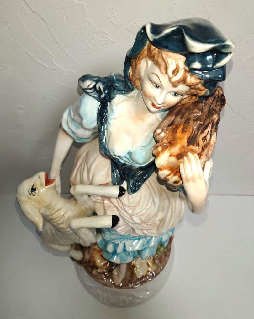 特大capodimonteカポディモンテ イタリア製 貴婦人 置物 フィギュリン