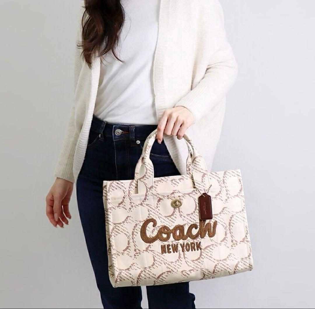 極美品❤️COACH ショルダーバッグ トート2way キャンバス シグネチャー