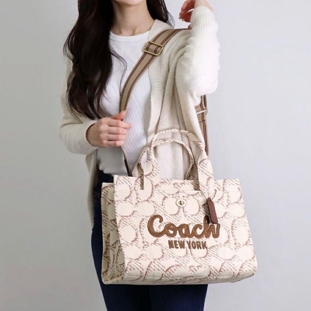 極美品❤️COACH ショルダーバッグ トート2way キャンバス シグネチャー
