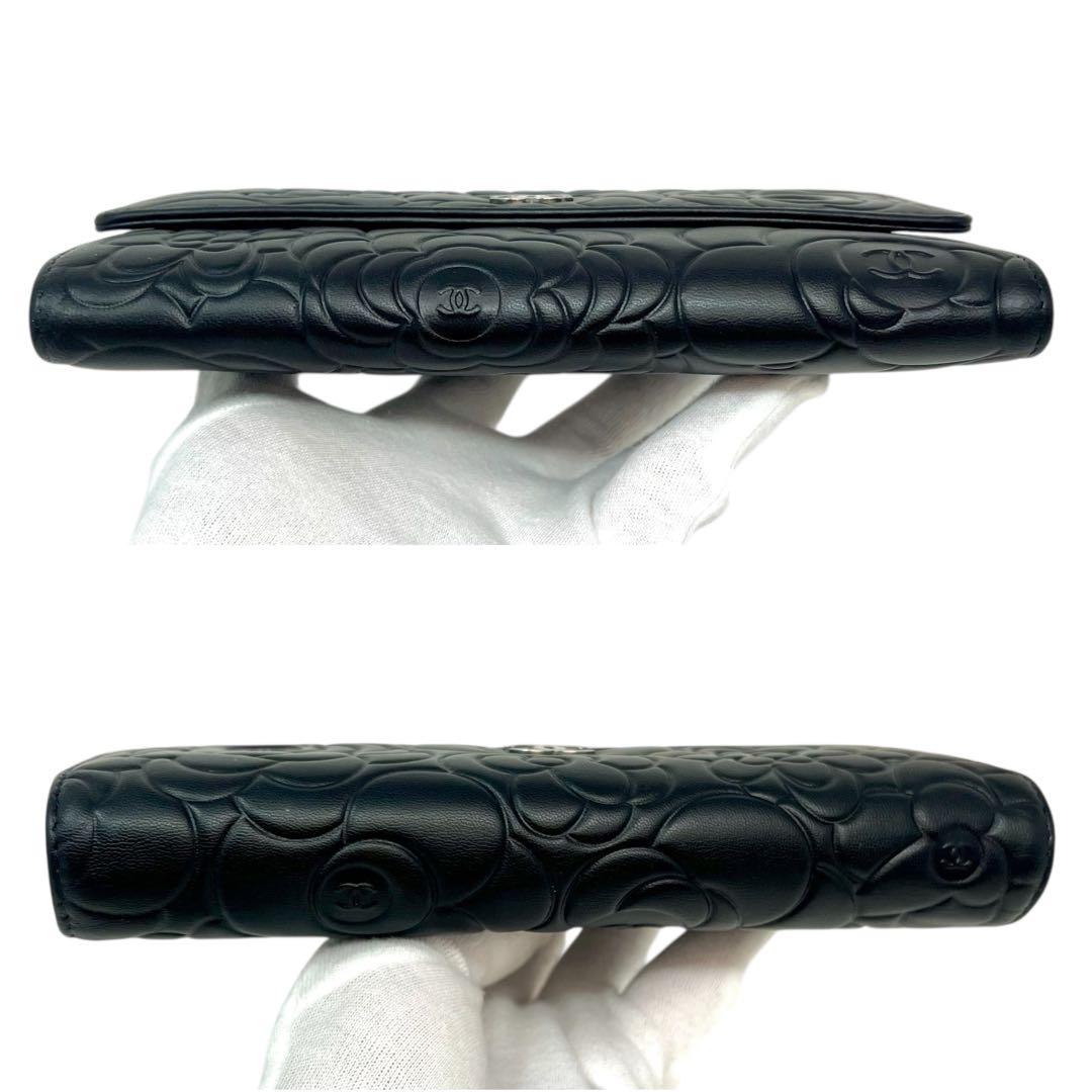 CHANEL シャネル カメリア エンボス ロングフラップウォレット 長財布