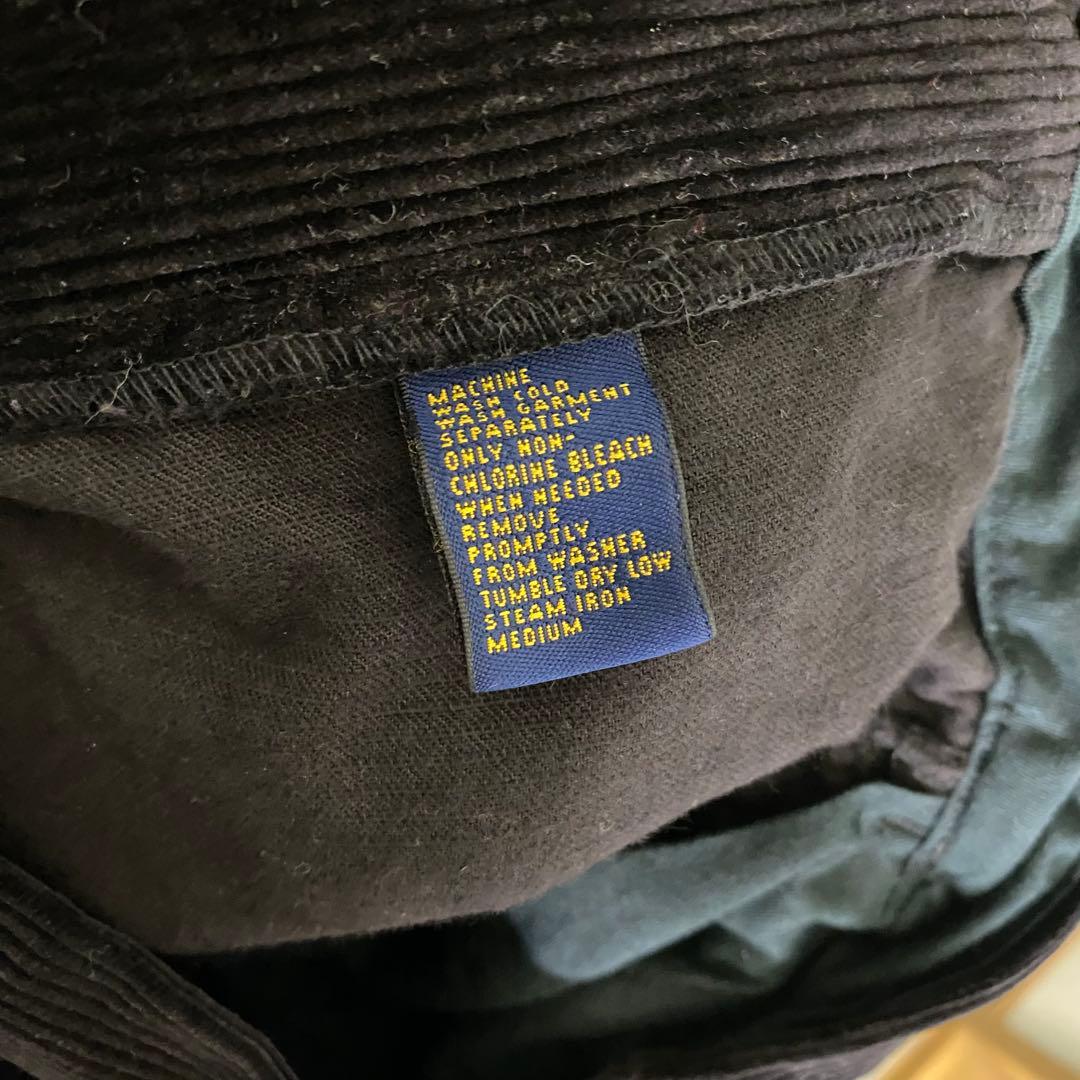 ラルフローレンラグビー 太畝コーデュロイパンツ ブラック 黒 36×32 hr9