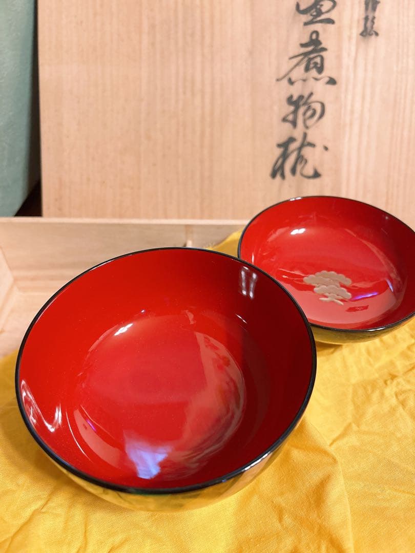 高級輪島塗　熨斗蒔絵　煮物椀五客