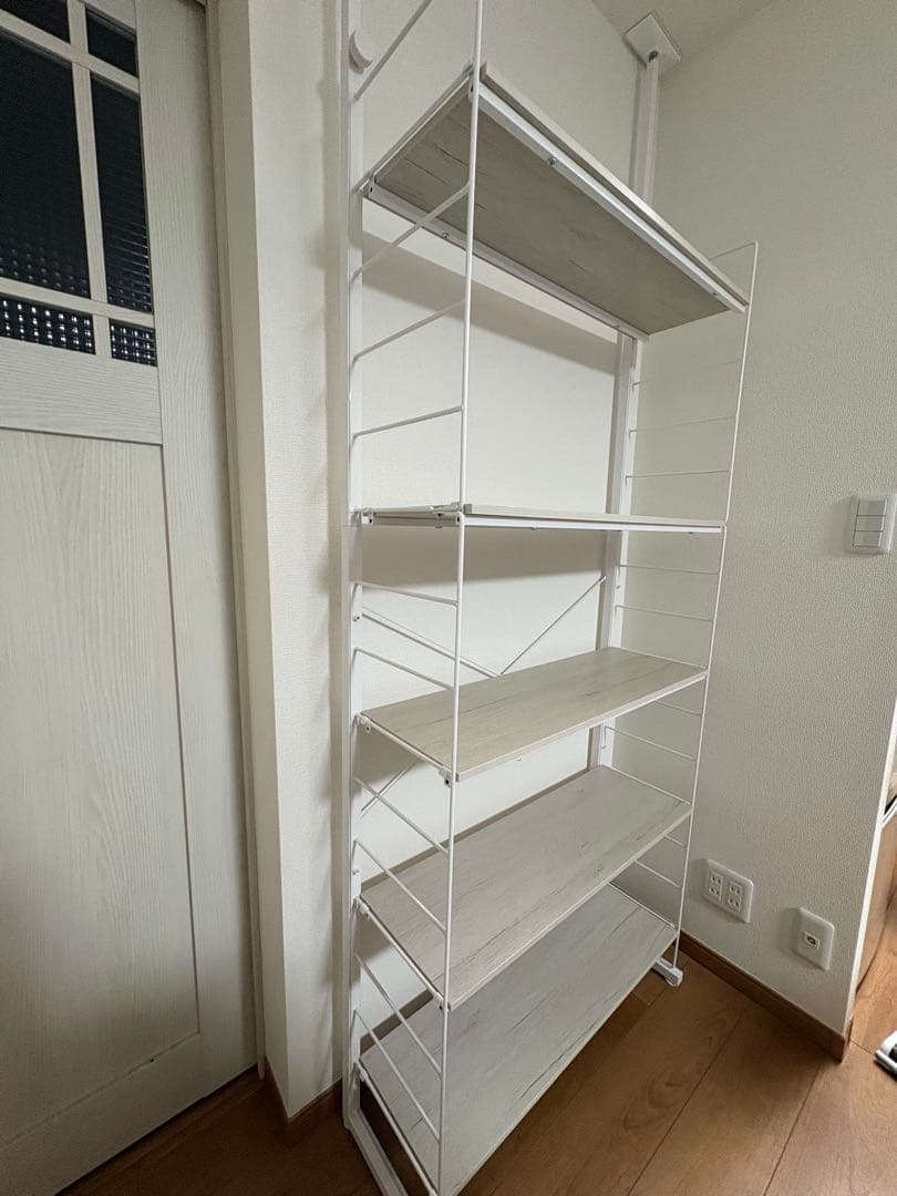 突っ張り壁面収納 Nポルダ(幅80cm ホワイトウォッシュ)