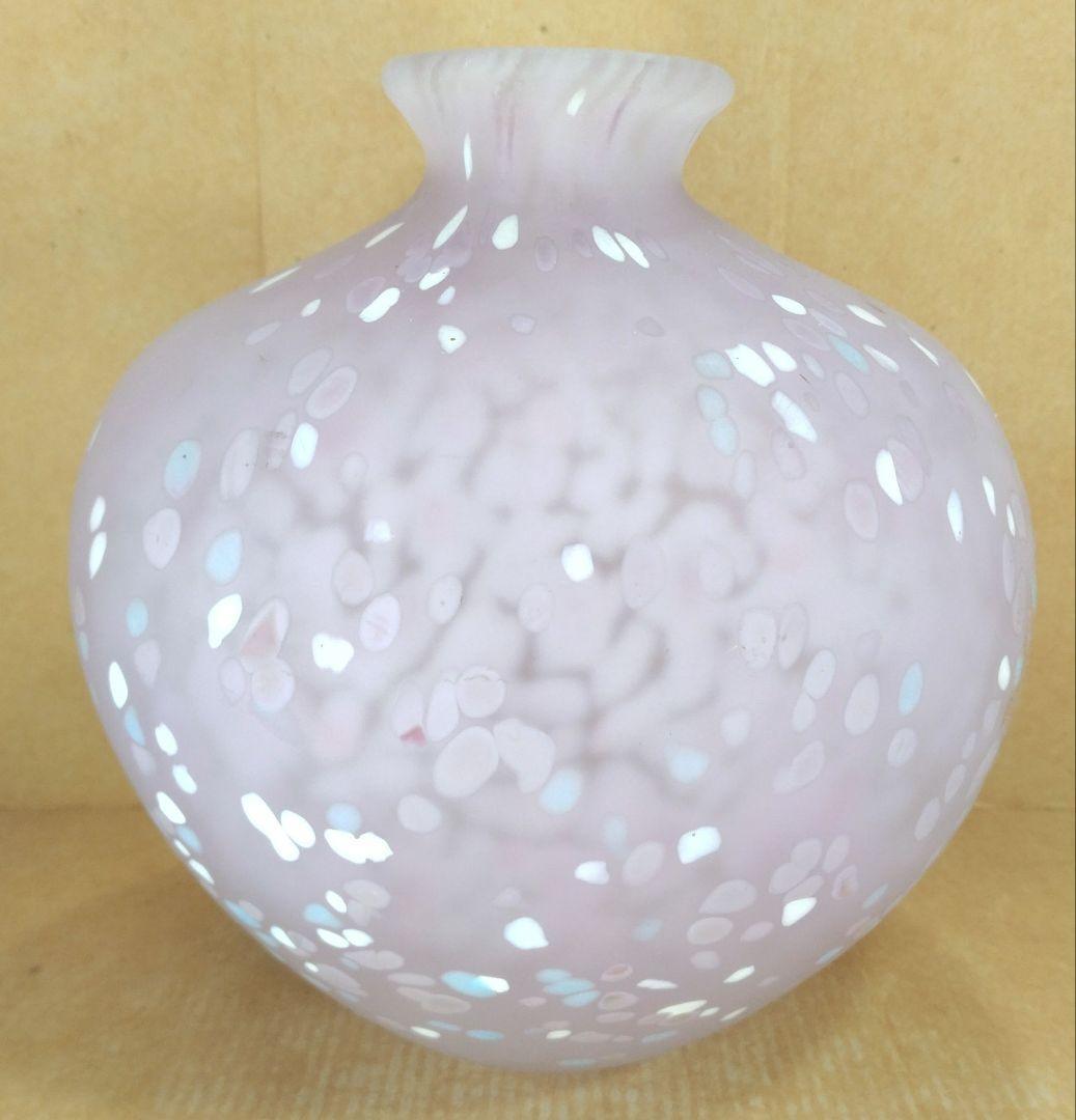 【本物保証】藤田喬平 手吹 金彩 花瓶(薄紫,水色,白,金彩) 共箱 栞 極美品