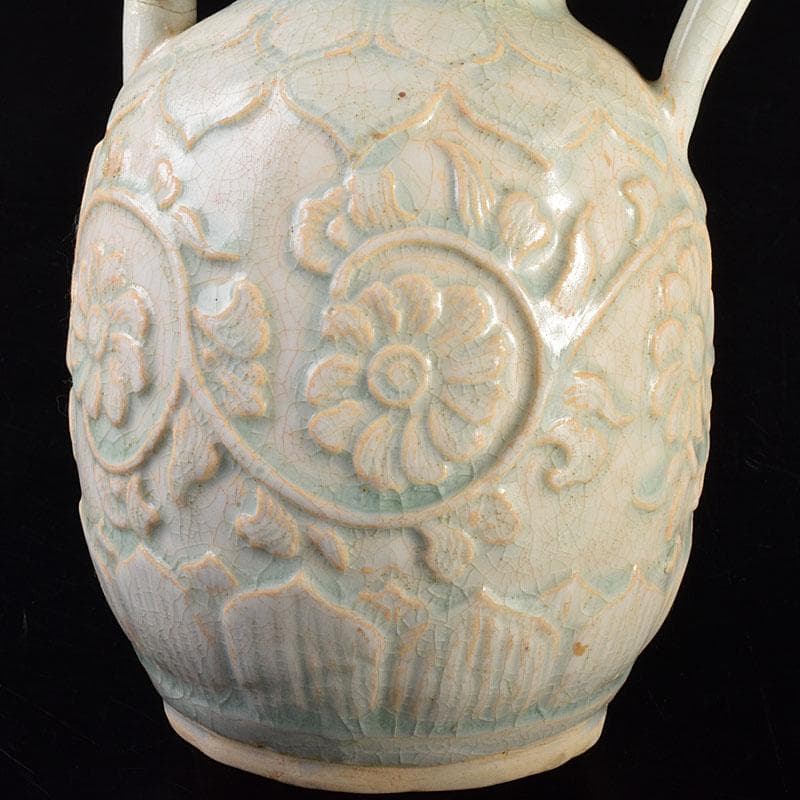 中国　影青　青白磁　花文　水注瓶　C　6980