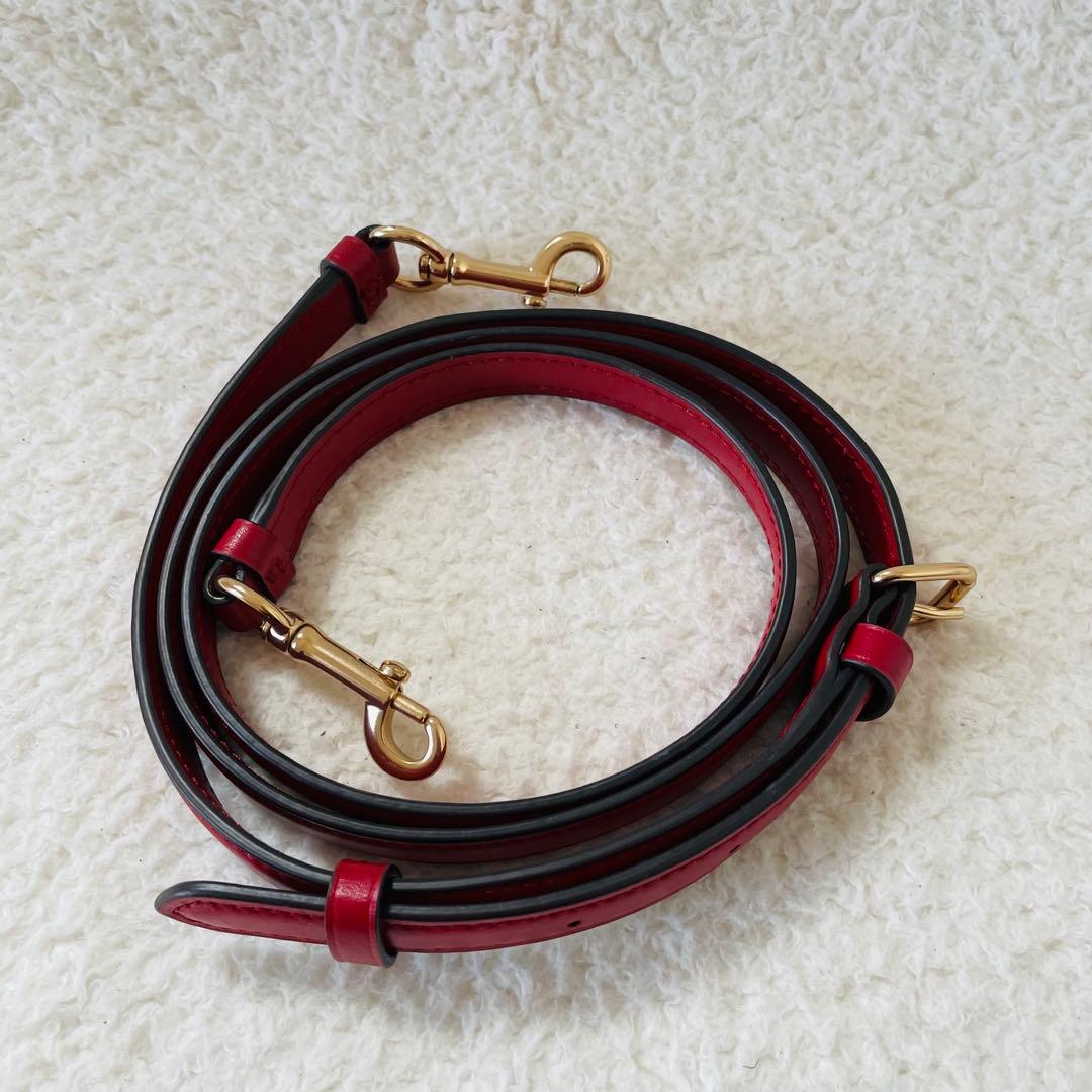 【美品】coach ミニボストン 2way ショルダーバッグ シグネチャー 赤