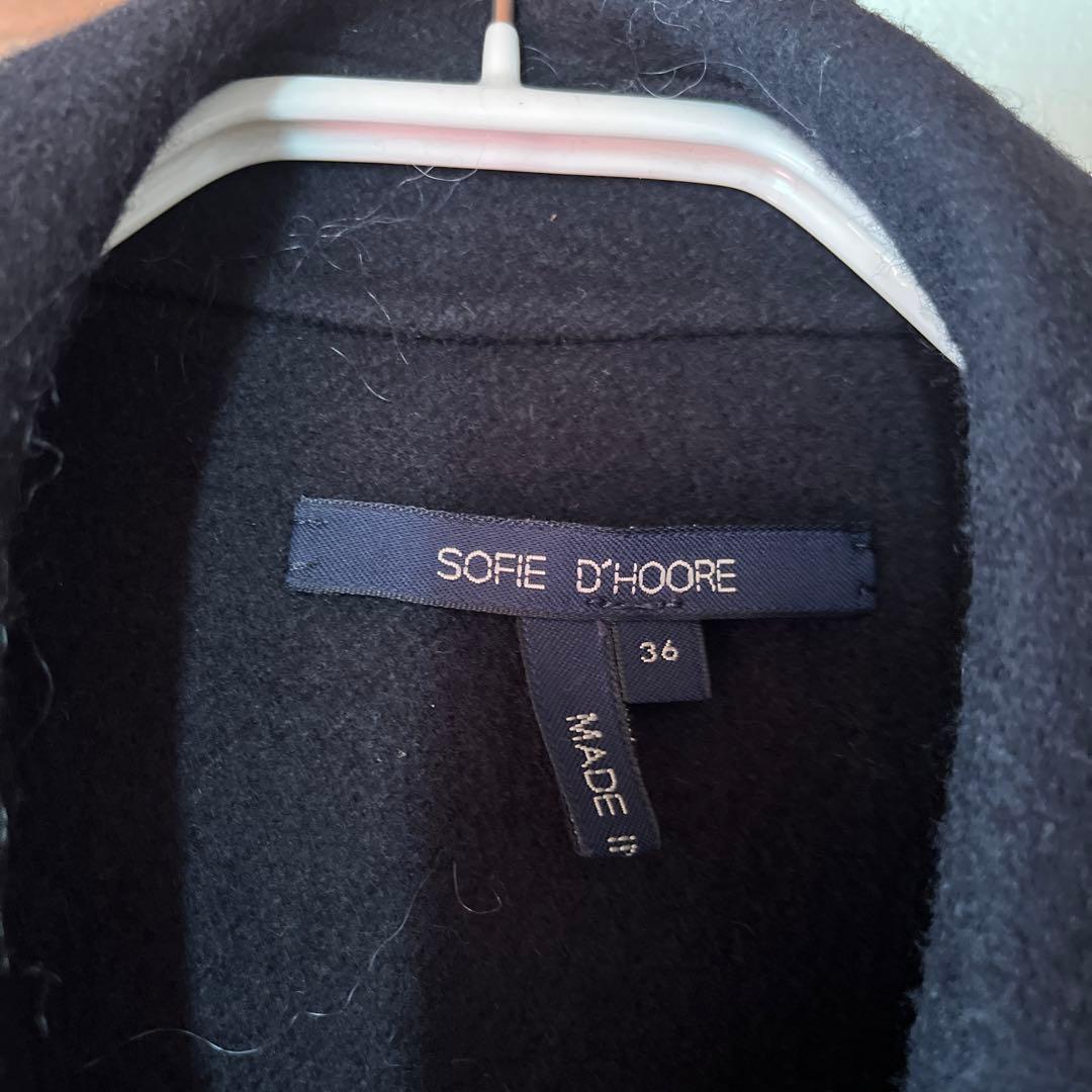 Sofie d’Hoore ケープ　コート　ネイビーブラック