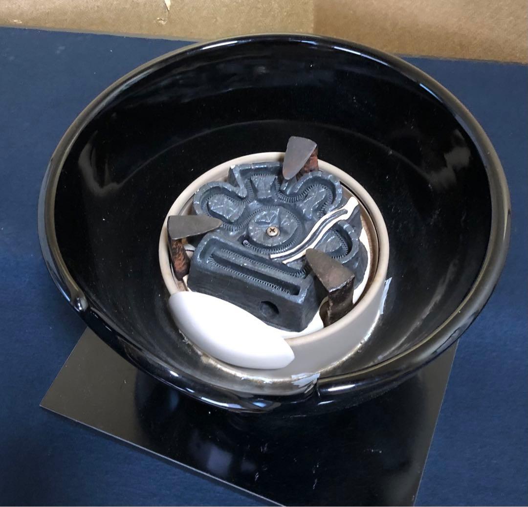 《R》茶道具 黒真塗 野々田式 風炉型電熱器 B 元箱付 ② 1f