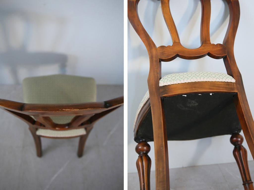 英国アンティーク木製バルーンバックダイニングチェア/サロンイス(90-121-4