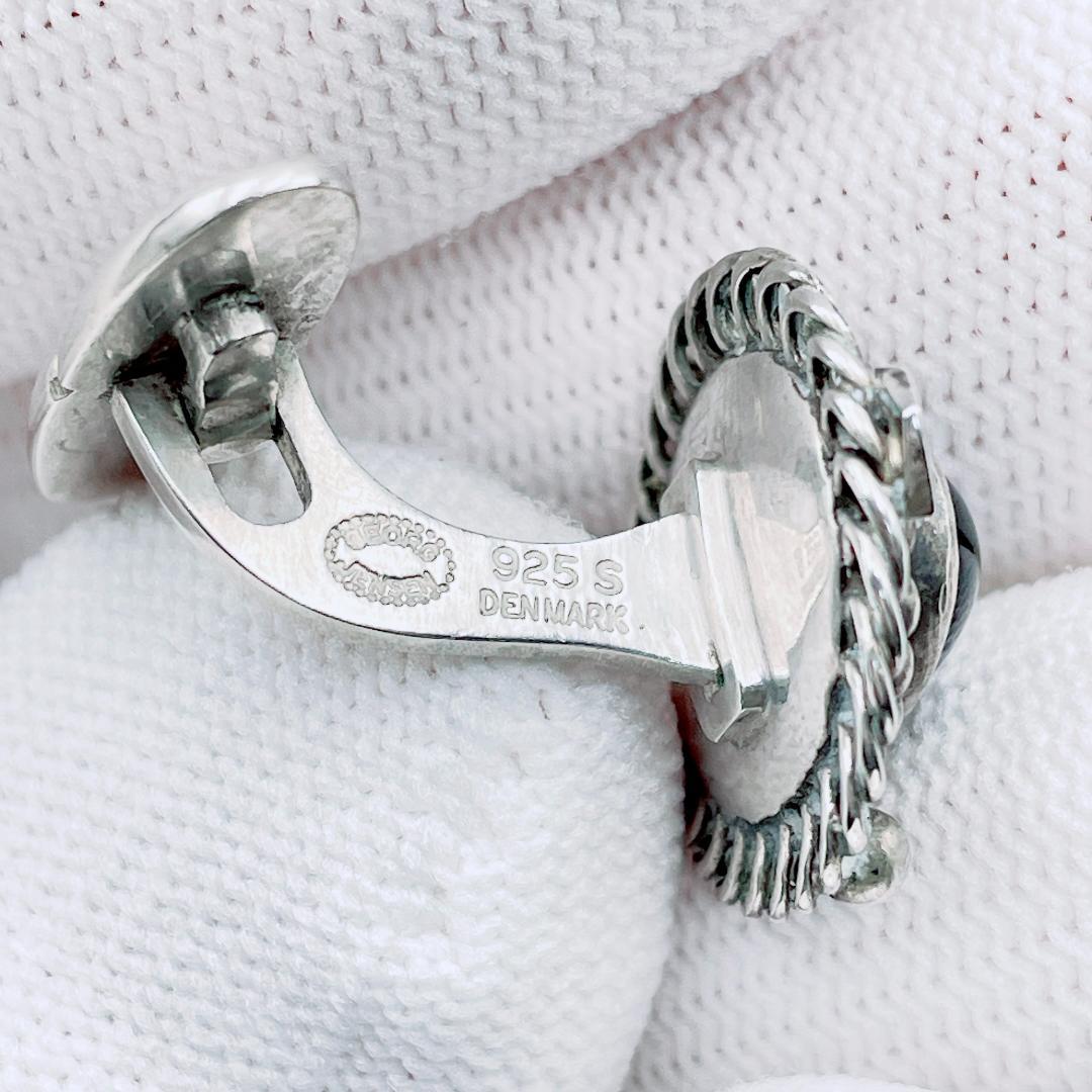 ◇ジョージジェンセン◇19B カフス カフリンクス カフスボタン オニキス Ag