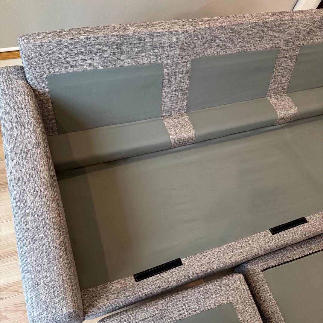 ニトリ カウチソファ 3人掛け オットマン シェーズロング NポケットA7