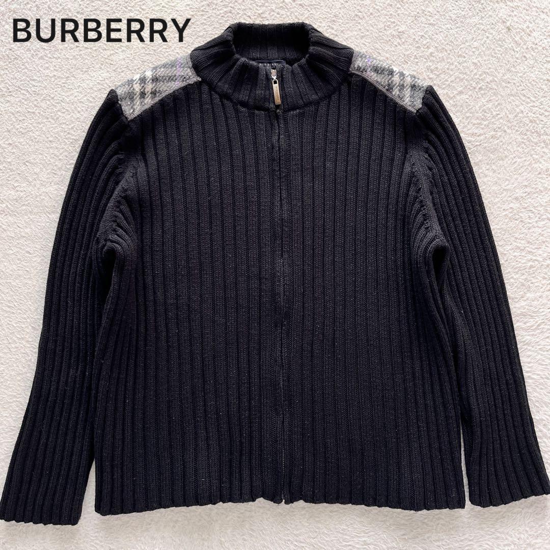 BURBERRY LONDON バーバリー ジップアップ ドライバーズニット