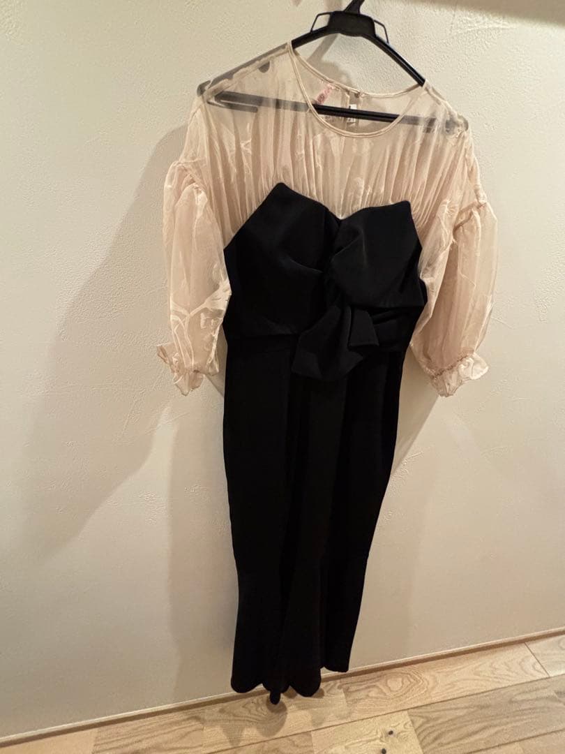 acka sheerpuffdress シアーパフドレス 黒 ブラック