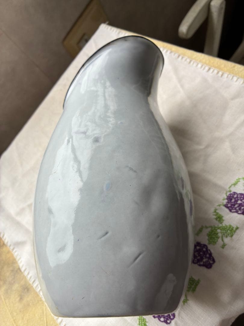 フランス　アンティーク　ホーロー　ジャグ　ピッチャー　水差し　ホワイト　100年