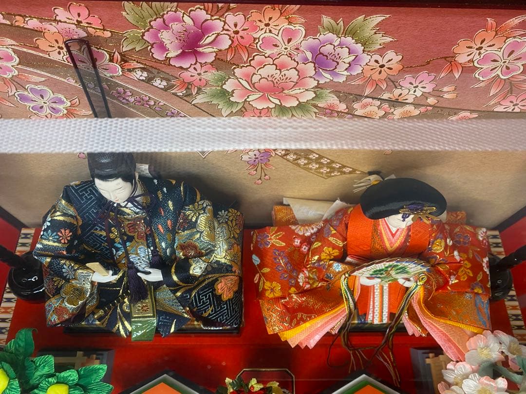 東京久月　雛人形オルゴール付親王ケース飾り・間口約６３×奥行約２９×高さ約４５㎝