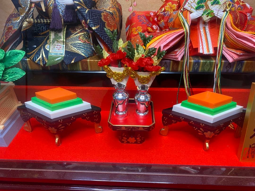 東京久月　雛人形オルゴール付親王ケース飾り・間口約６３×奥行約２９×高さ約４５㎝