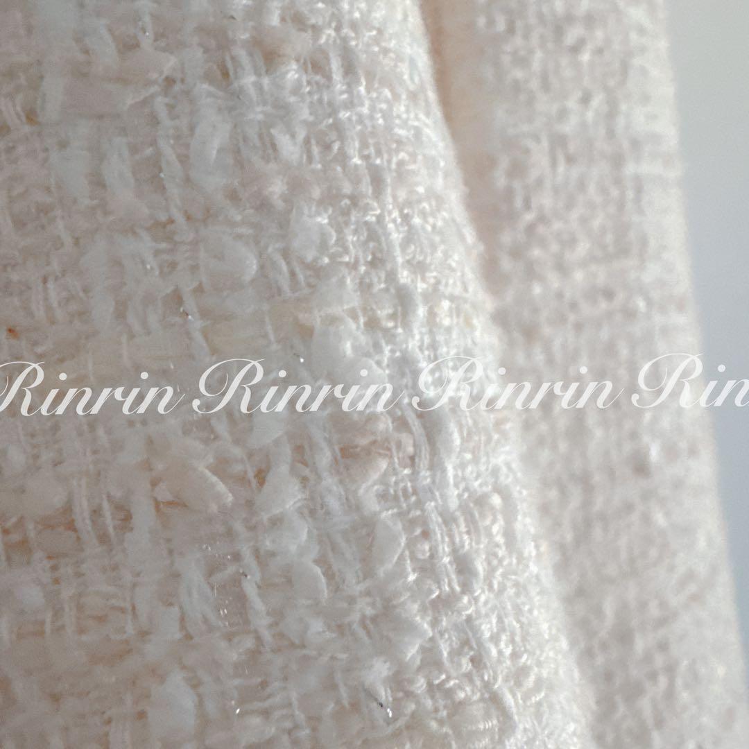 【美品】ANAYI リボンヤーンツイードクルージャケット 38