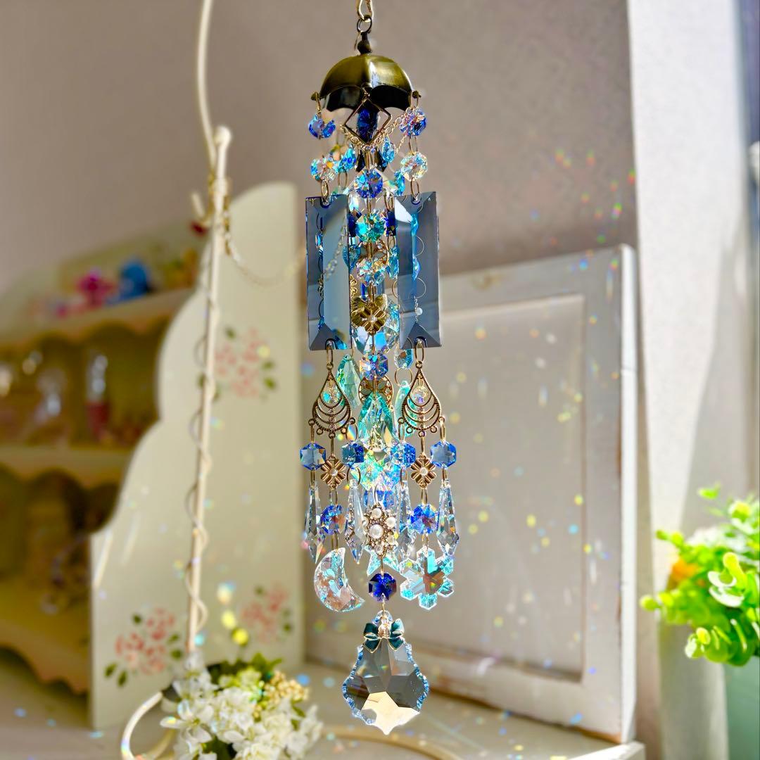 おばこ丸ミディアムサファイアシルバーグレイズ✩.*˚七夕サンキャッチャー