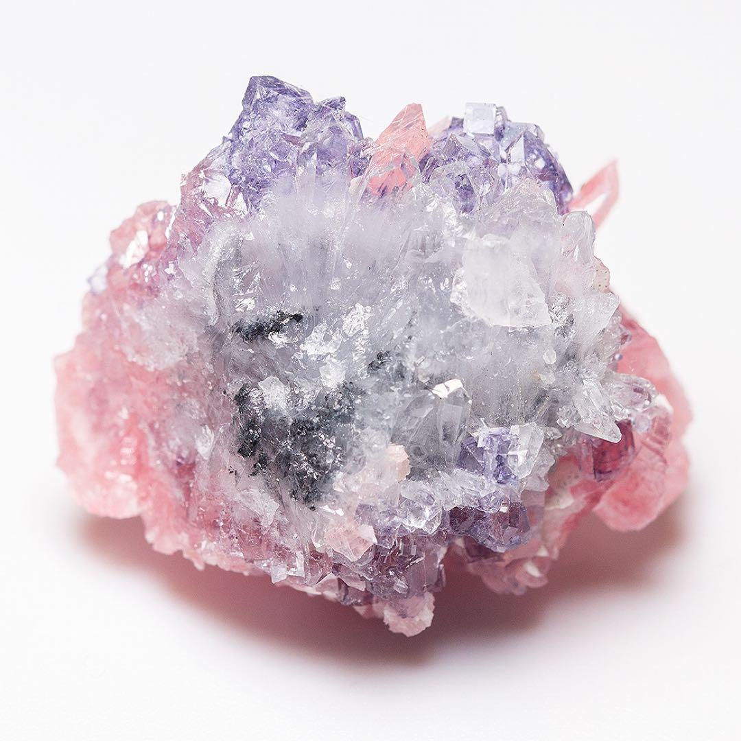 中国 ロードクロサイト フローライト 天然石 原石 鉱物標本 鉱石 蛍石 726