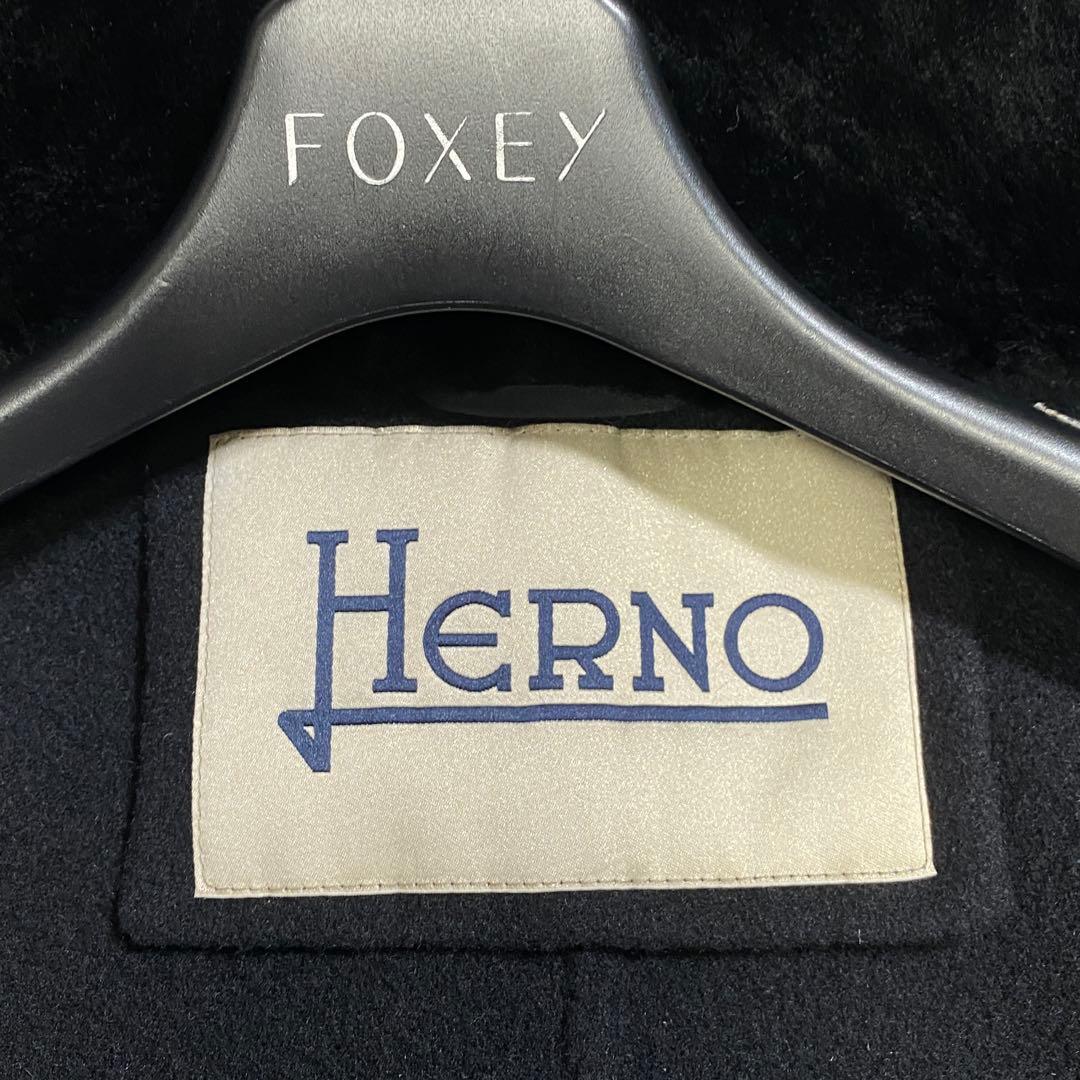 極美品♡ヘルノ 現行 フォックスファーディテイルウールコート ロングスリーブ