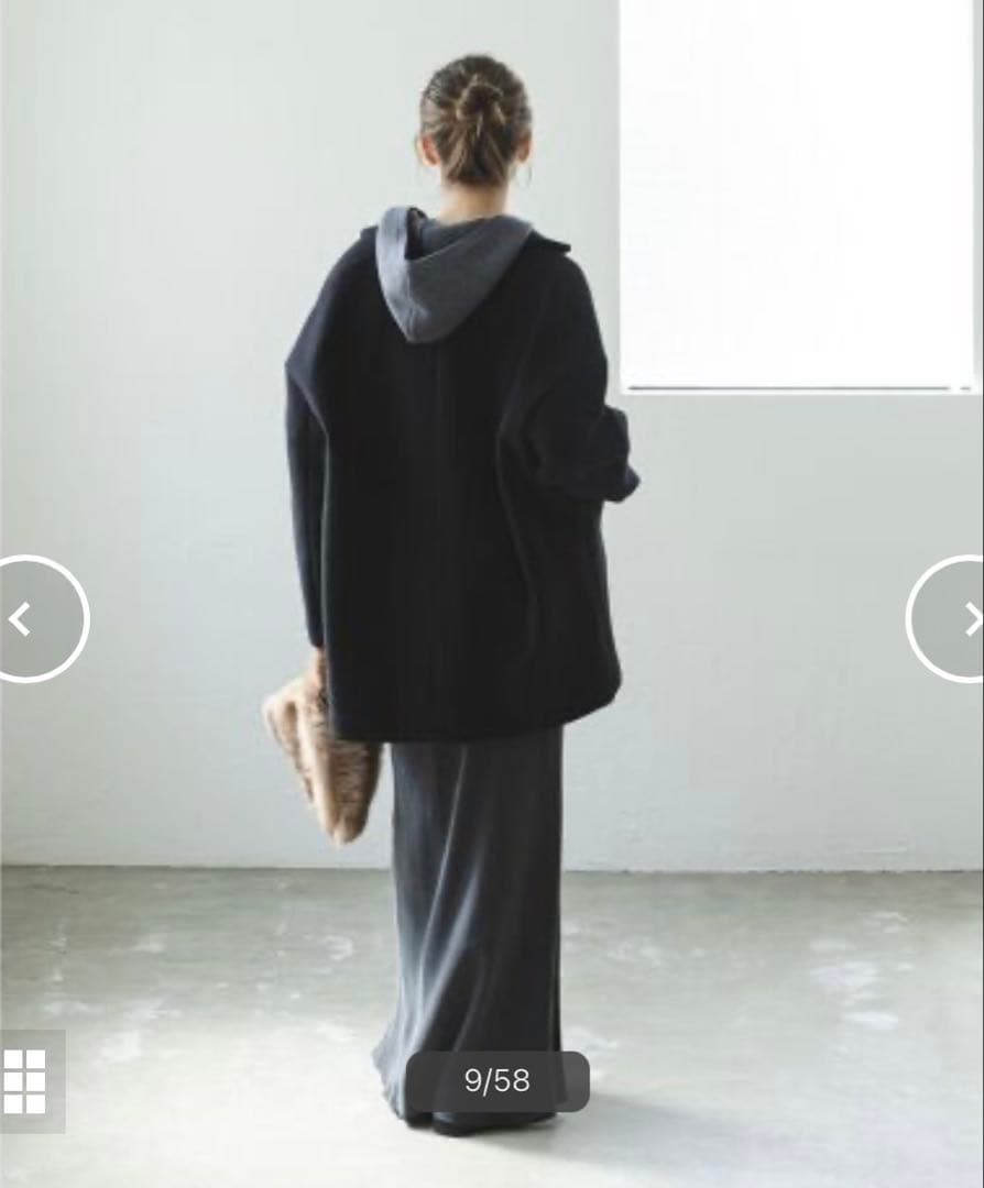 美品 NOBLE ノーブル MTRオーバーPコート カシミア混 36 ブラック