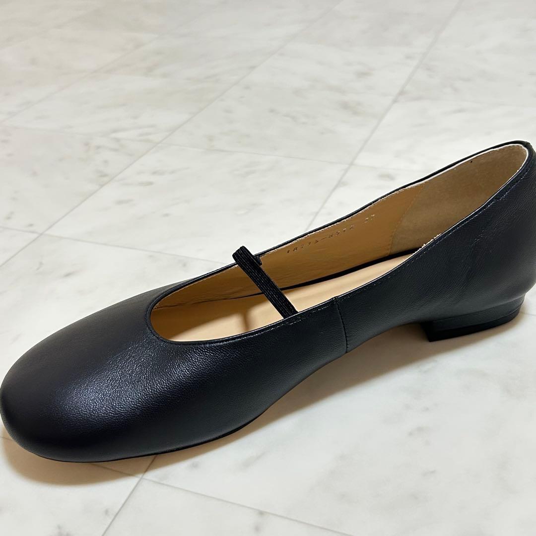 美品✨CLANE フラットシューズ オブリークトゥ ブラック 37