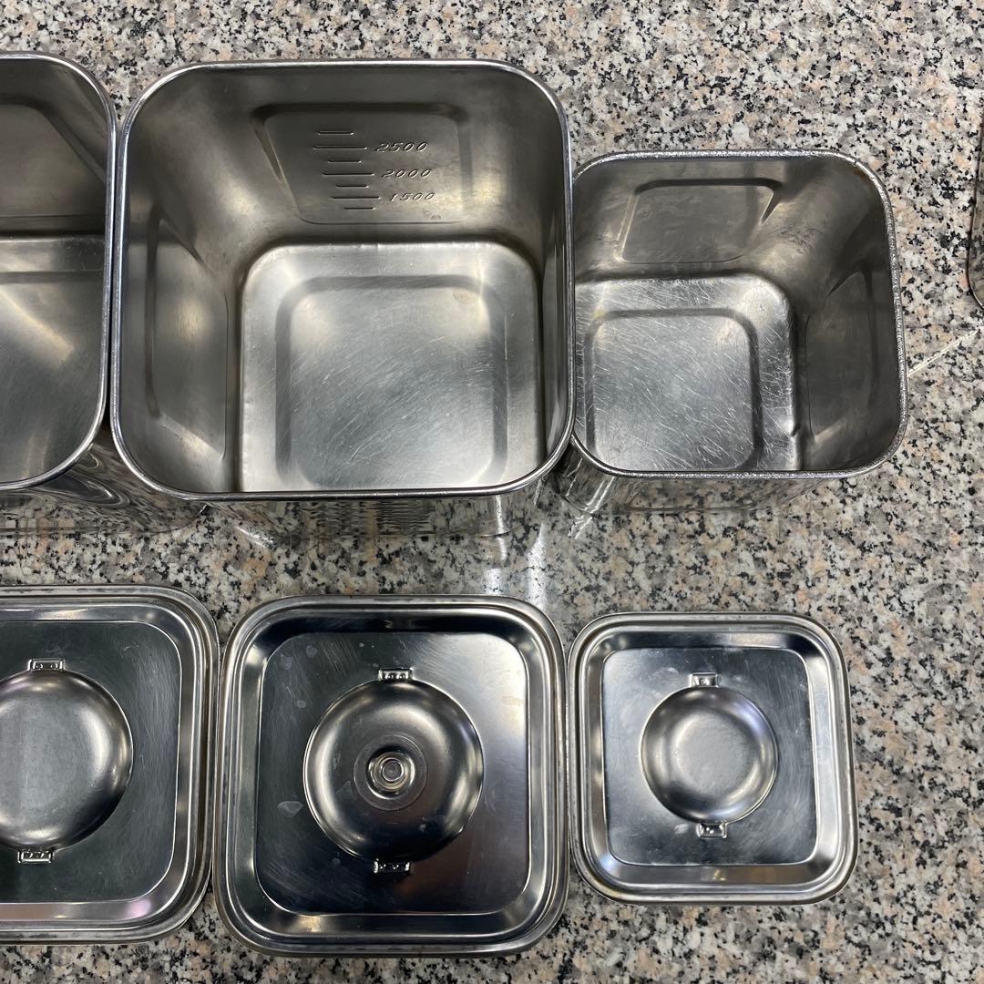 深型角キッチンポット 5点セット 業務用 調味料ケース キッチン 保存容器格安