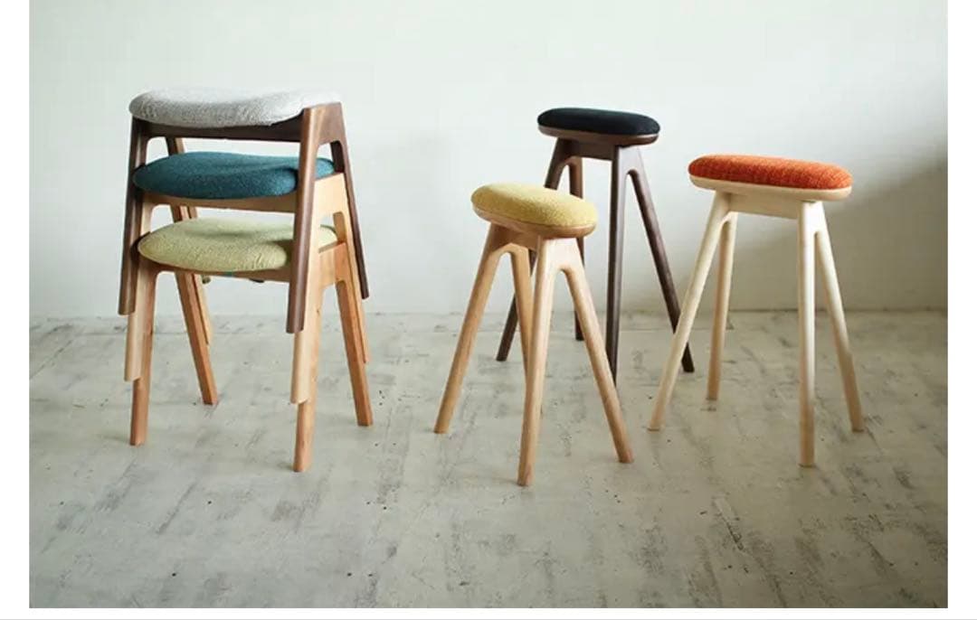 幾何学模様　オーバル型　スツール　木製　HOLM230 amba stool