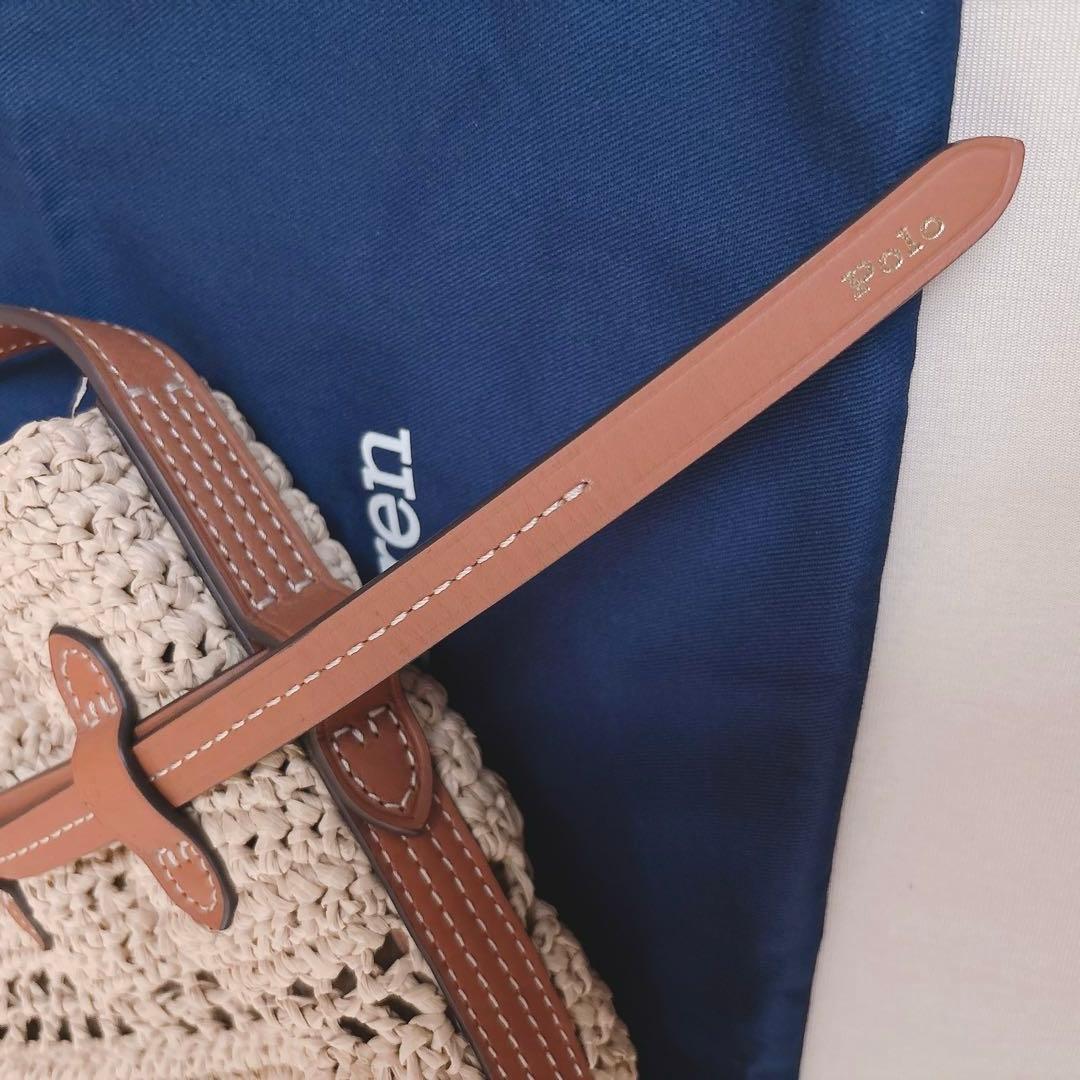 【新品未使用】ポロラルフローレン　ラフィアショルダーバッグ　かごバッグ