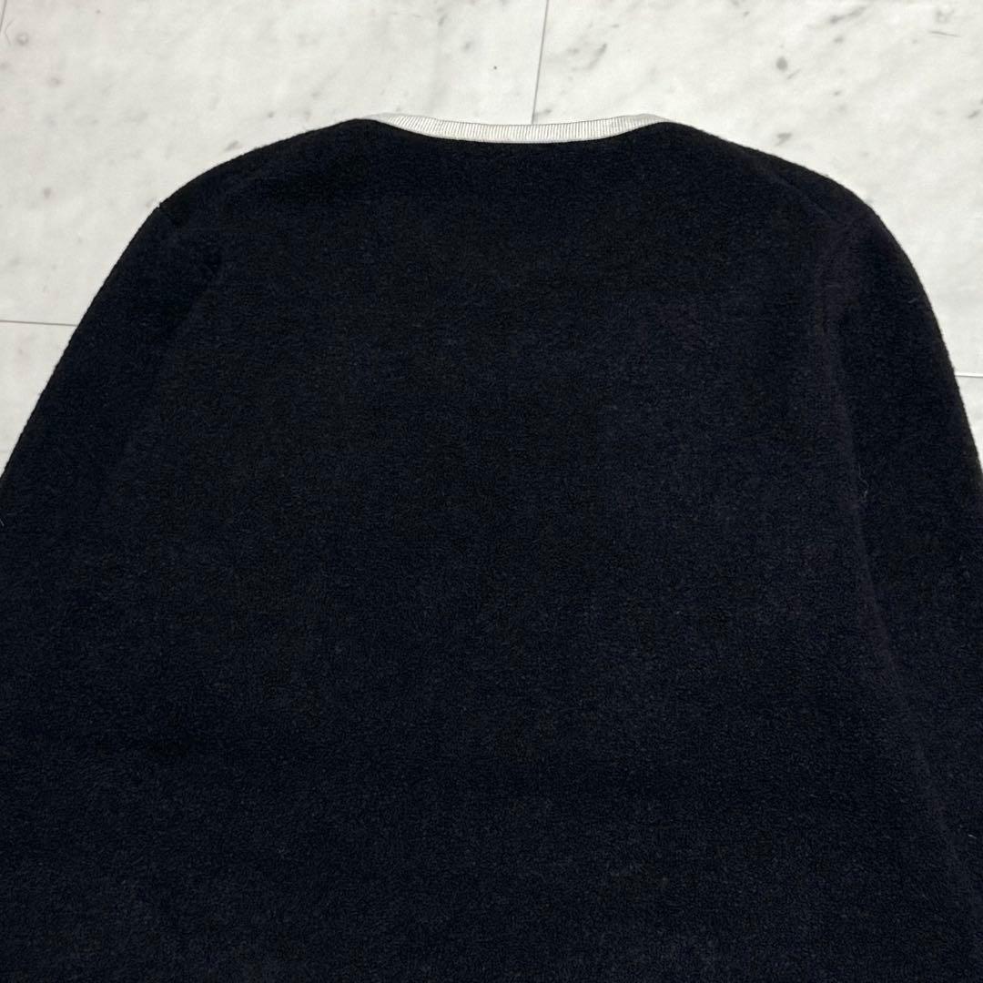 美品 ミニブークレニット バイカラー ジャケット ブラック×アイボリー 38