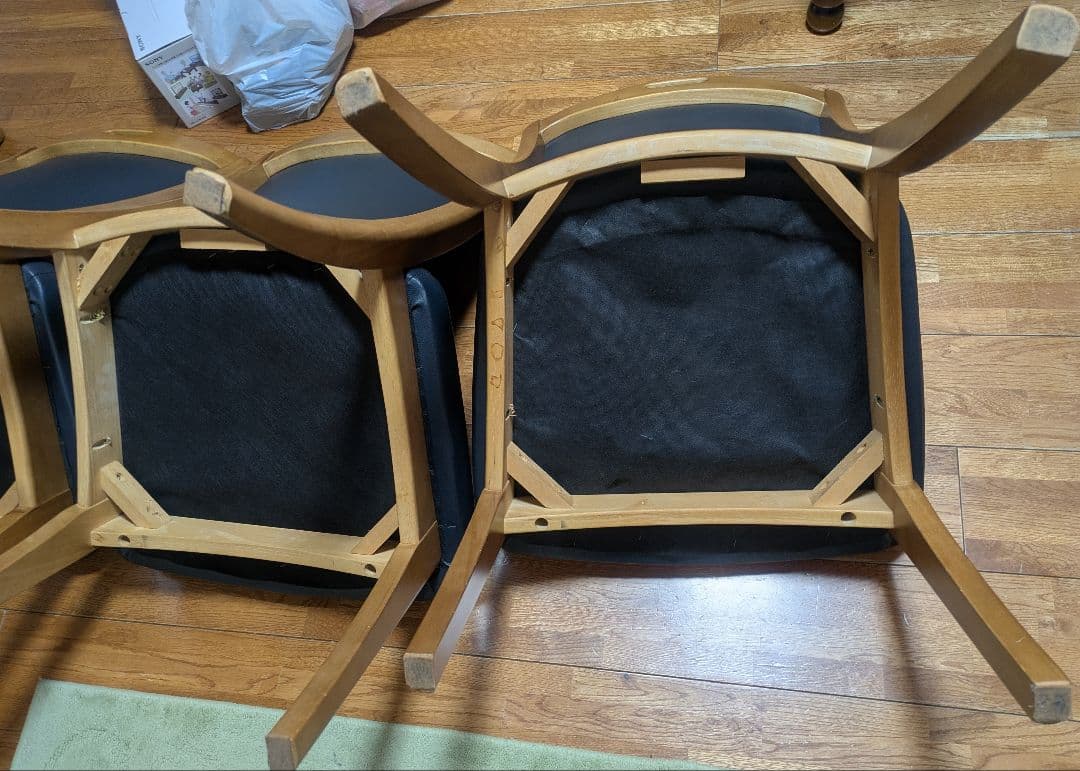 濃紺　ダイニングチェア 4脚セット　引き取り限定