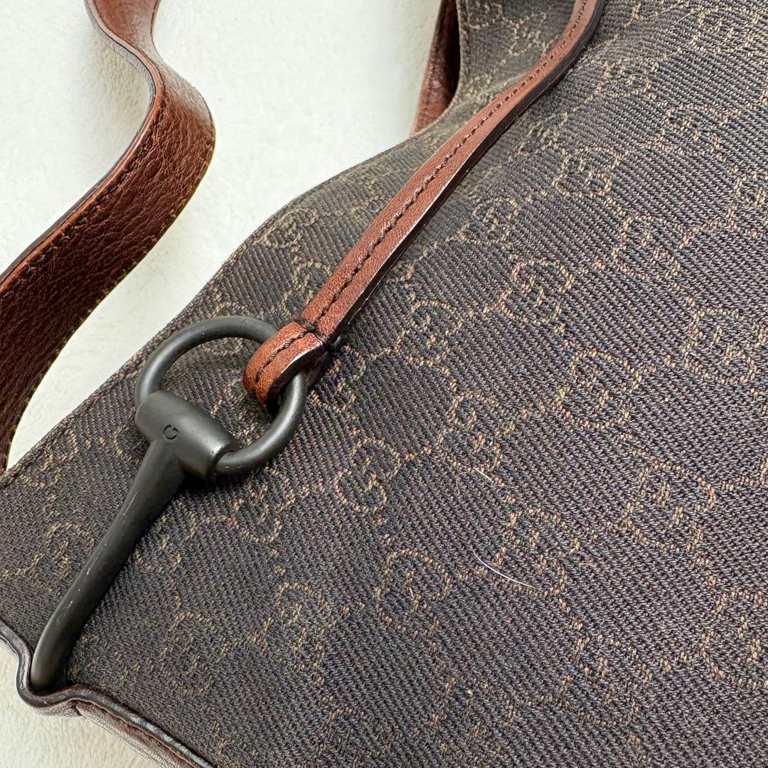 グッチ ワンショルダー ハンドバッグ GGキャンバス レザー ホースビット