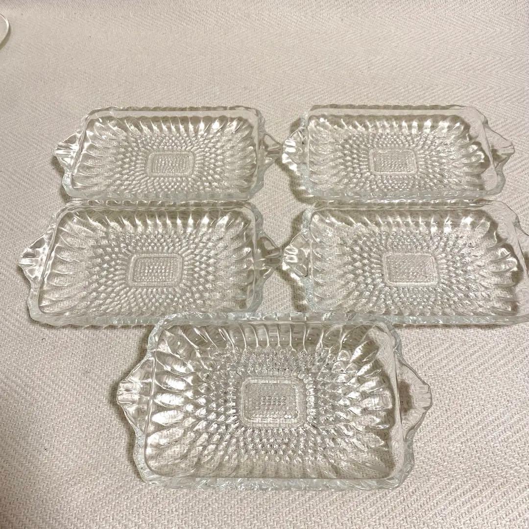 70年代 クリア プレスガラス テーブル セット売 確認ページのため購入不可❗️