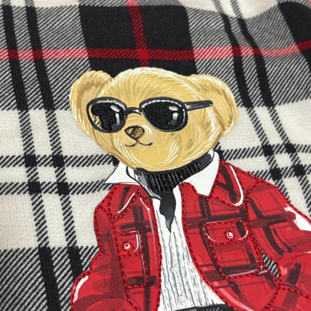 ポロ バイ ラルフローレン スウェット チェック ベロア ステッチ 刺繍 ビーズ