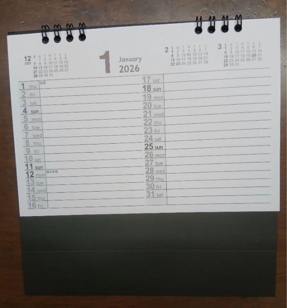 ①2026年卓上カレンダー　モダン　新品・未使用品