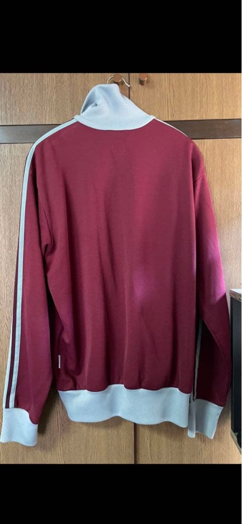 adidas バーガンディ ジッパージャージ Lサイズ