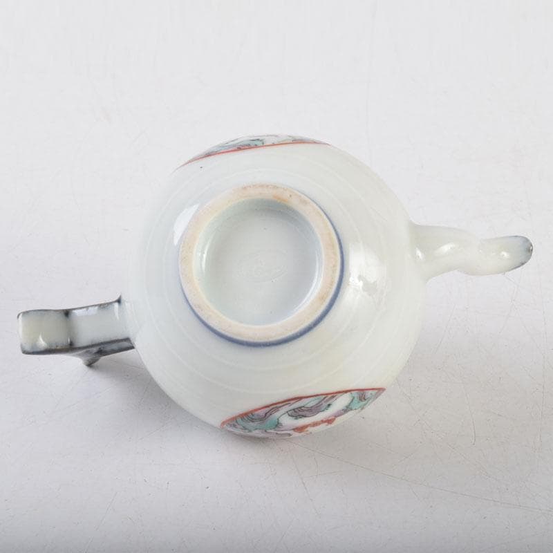 平安　丹祐造　色絵　山水人物文　水滴　共箱　V　8798