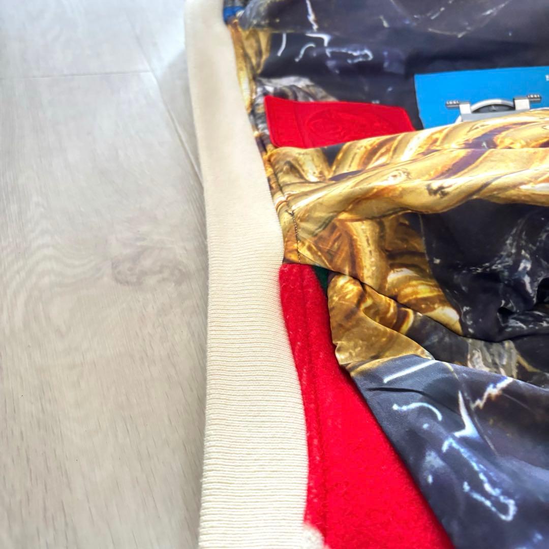 フェノメノン 袖レザー 総柄スタジャン ジャケット ビッグサイズ