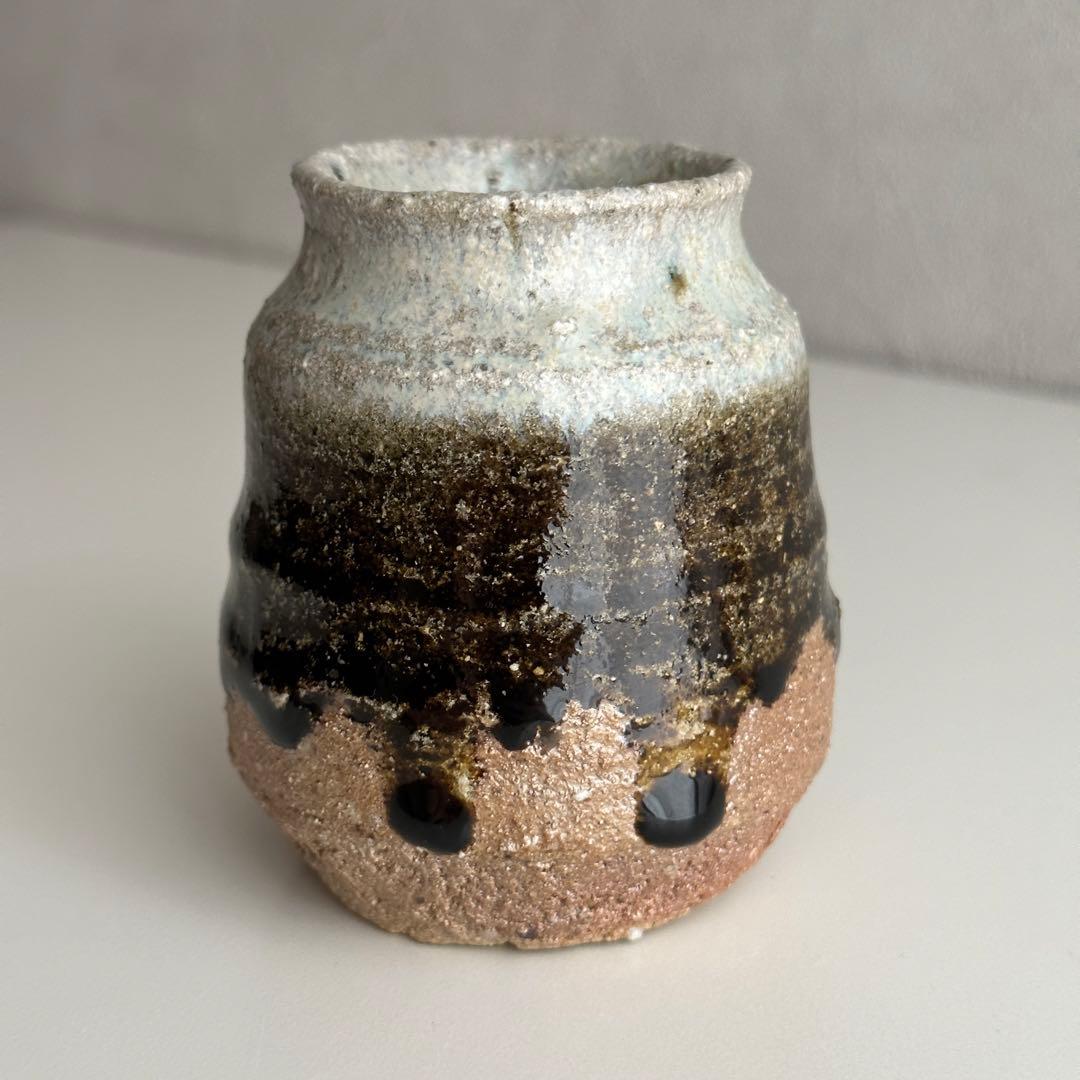 西岡小十 唐津 花器 朝鮮唐津 花入 共箱