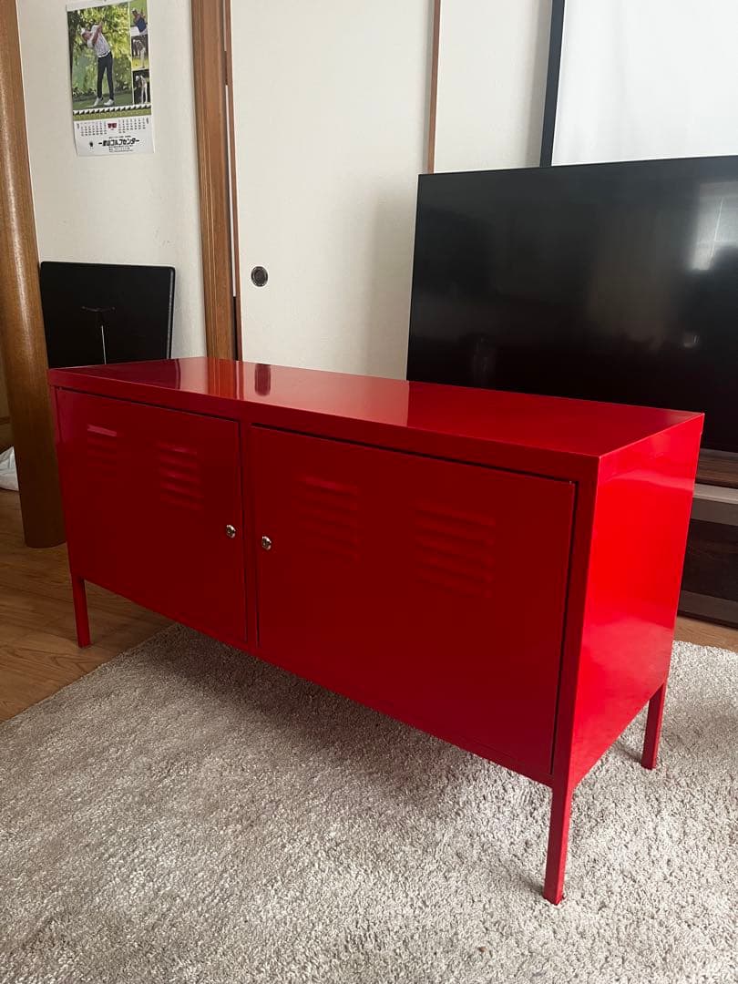【廃盤品】 IKEA 赤いキャビネット 訳あり