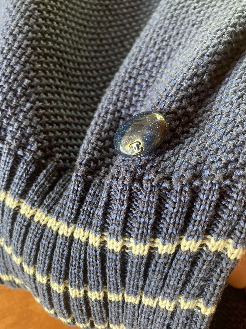 CHANEL サマーニット ノースリーブ ワンピース ドレス 36 ネイビー