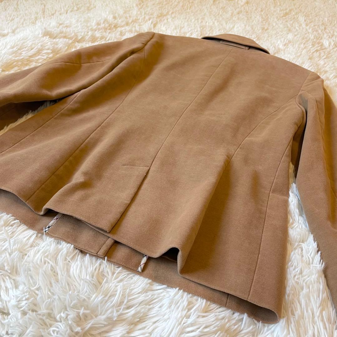 美品✨バーバリー ロンドン L相当 ウールコート 上質ショートコート レザー切替