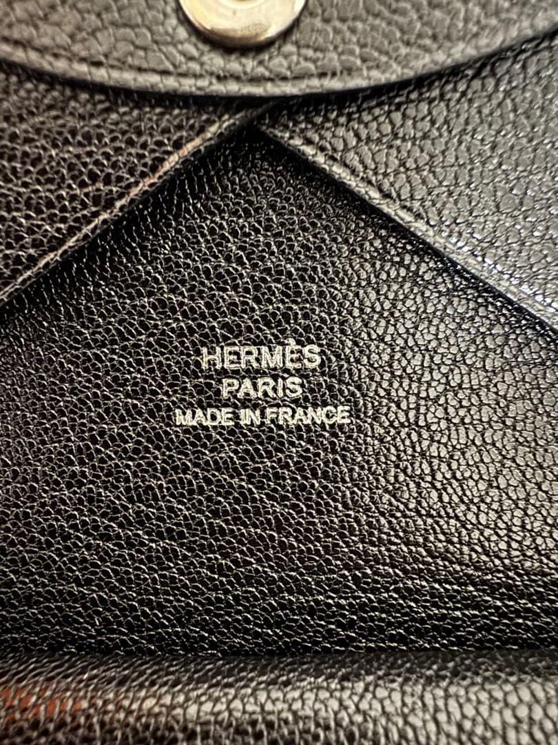 HERMES カルヴィデュオ Calvi Duo シェーブル 黒 B刻印