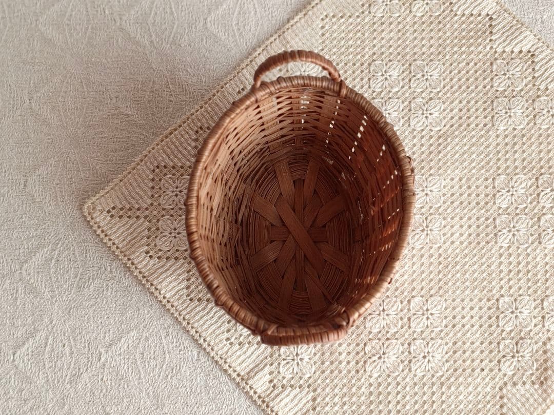 * vintage basket ❀ 両側 持ち手の * バスケット