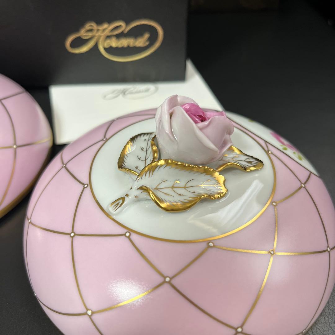 ［新品］Herend♡メモリアルローズ♡カバードボックス、ボンボニエール小物入れ