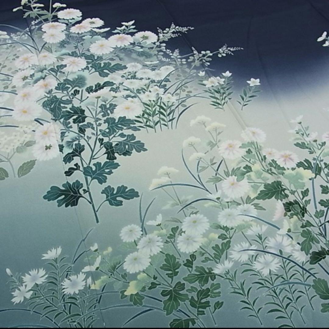 十日町友禅作家阿部佳雪訪問着 ❶裄丈70花柄 要確認〜説明文に変更あり・写真追加